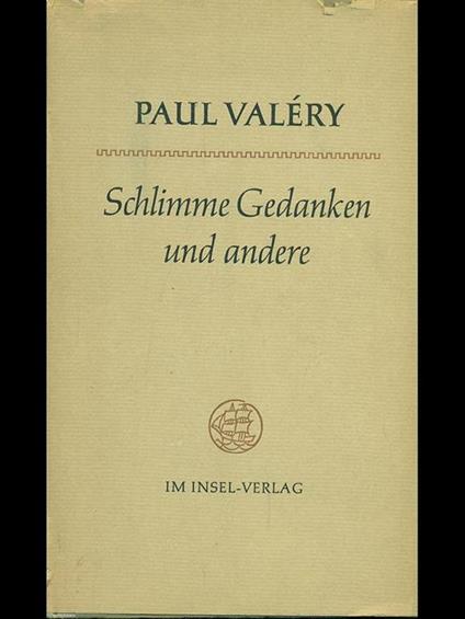 Schlimme gedanken und andere - Paul Valéry - copertina