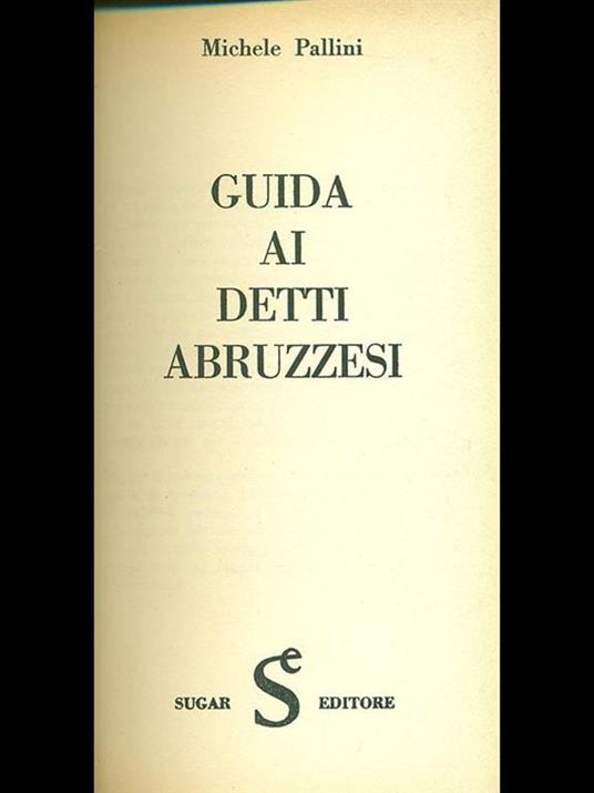 Guida ai detti abruzzesi - Michele Pallini - copertina