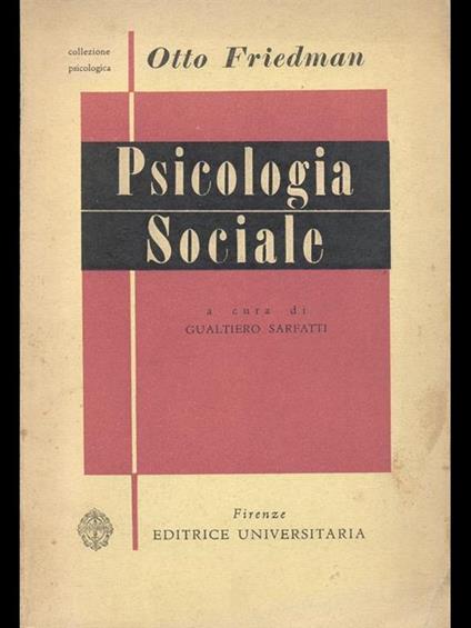 Psicologia sociale - Otto Friedman - copertina