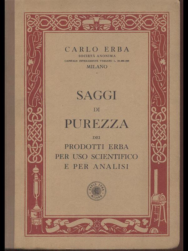 Saggi di purezza dei prodotti Erba per uso scientifico e per analisi