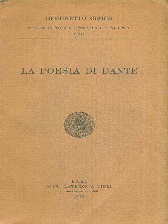 La poesia di Dante - Benedetto Croce - copertina