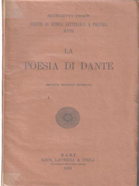 La poesia di Dante - Benedetto Croce - copertina
