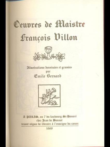Oeuvres - François Villon - copertina