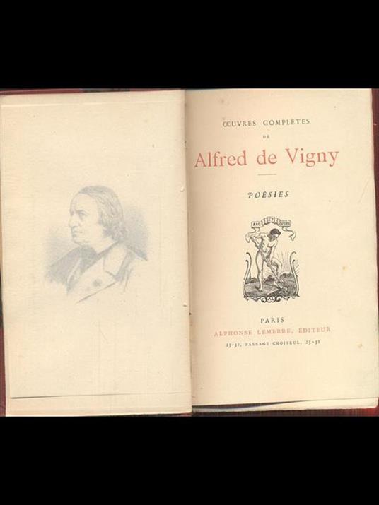 Å’uvres completes. Poésies - Alfred de Vigny - copertina