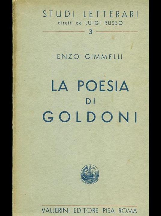 La poesia di Goldoni - Enzo Gimmelli - copertina
