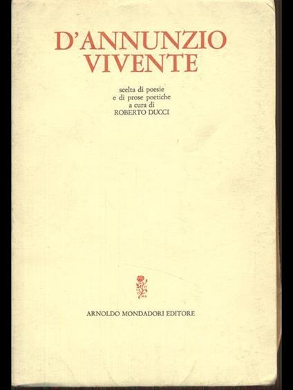 D'annunzio vivente - Roberto Ducci - copertina