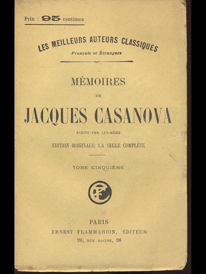 Memoires V - Giacomo Casanova - copertina