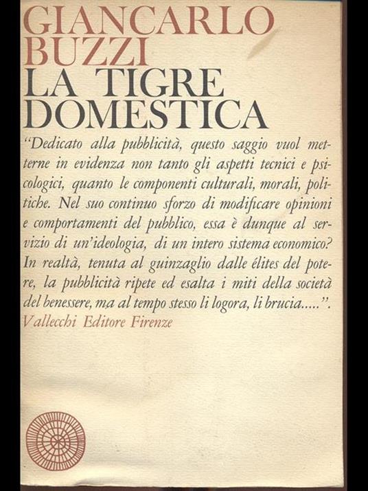La tigre domestica - Giancarlo Buzzi - copertina