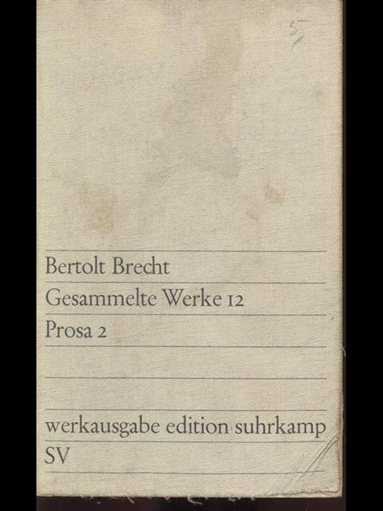 gesammelte werke 12 - Bertolt Brecht - copertina