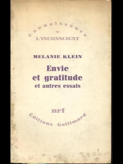 Envie et gratitude - Melanie Klein - copertina