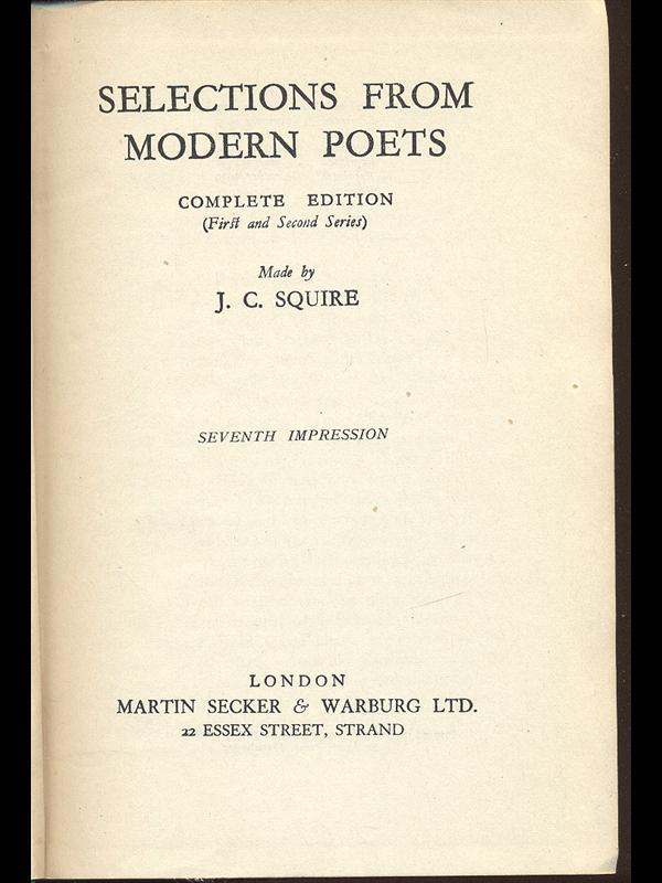Selections from modern poets