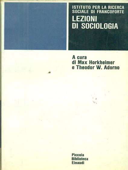 Lezioni di sociologia - copertina