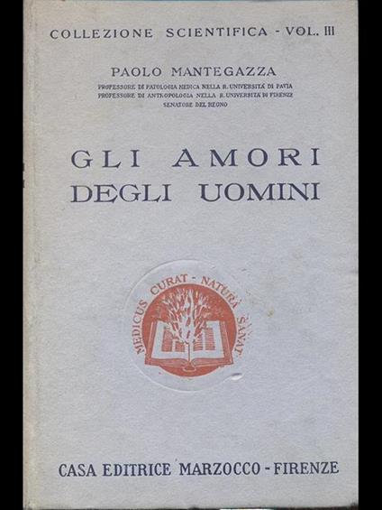 Gli amori degli uomini - Paolo Mantegazza - copertina