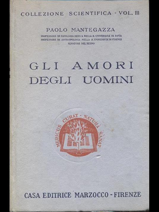 Gli amori degli uomini - Paolo Mantegazza - copertina