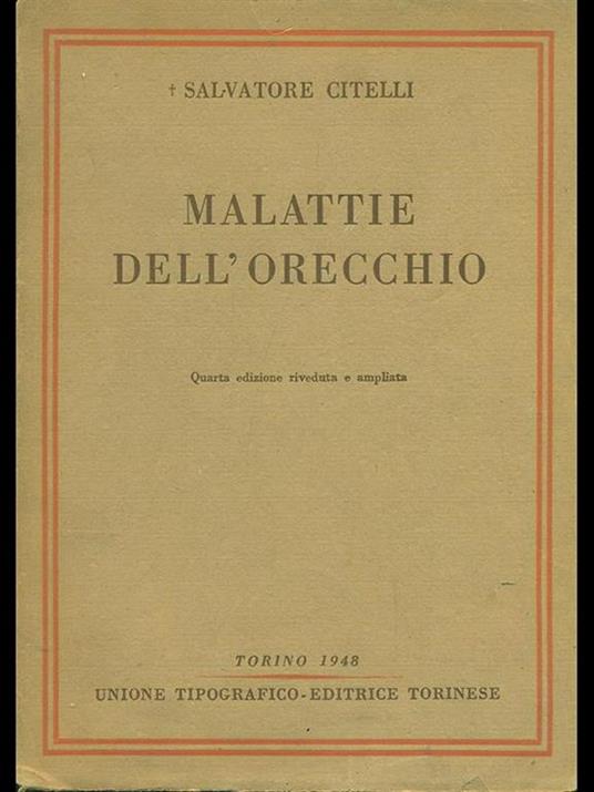 Malattie dell'orecchio - Salvatore Citelli - copertina