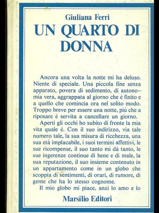 Un quarto di donna - Giuliana Ferri - copertina