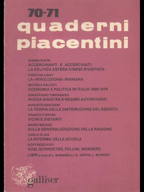 Quaderni piacentini 70-71 - copertina