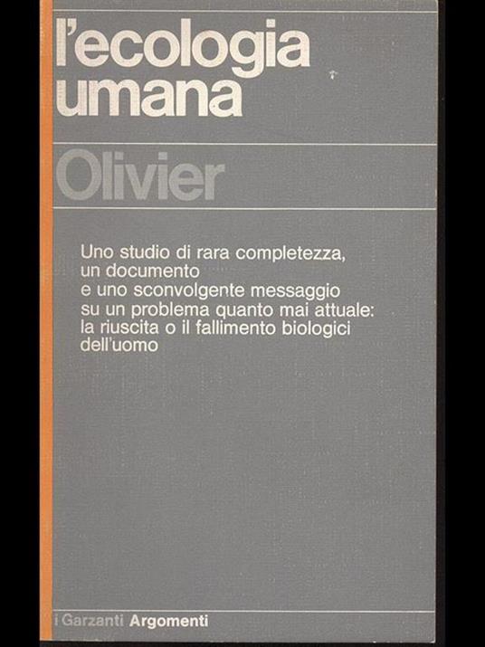 L' ecologia umana - Olivier - copertina