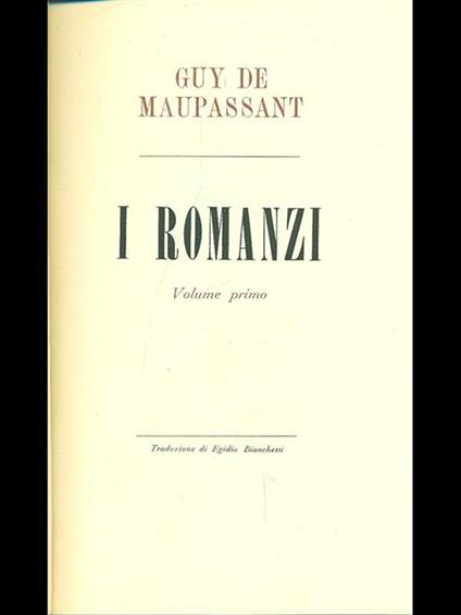 I romanzi Vol. 1 - Guy de Maupassant - copertina