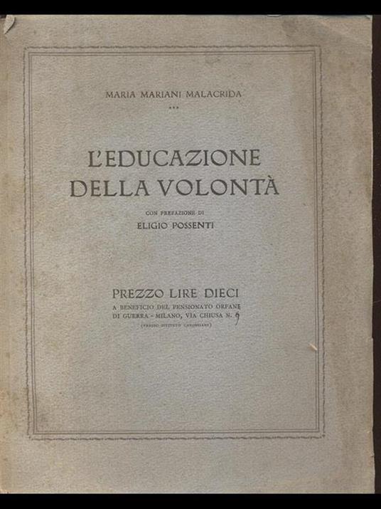 L' educazione della volontà - copertina