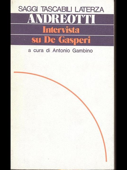 Intervista su De Gasperi - copertina