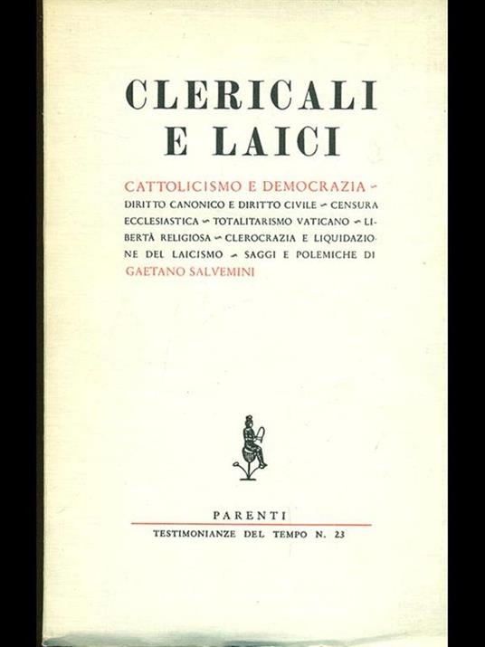 Clericali e laici - Gaetano Salvemini - copertina