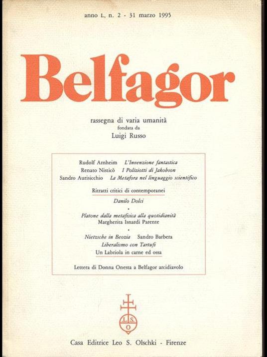 Belfagor n 296 - copertina