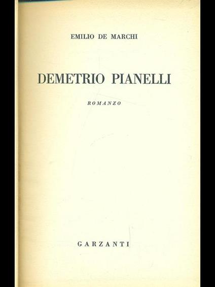 Demetrio Pianelli - Emilio De Marchi - copertina