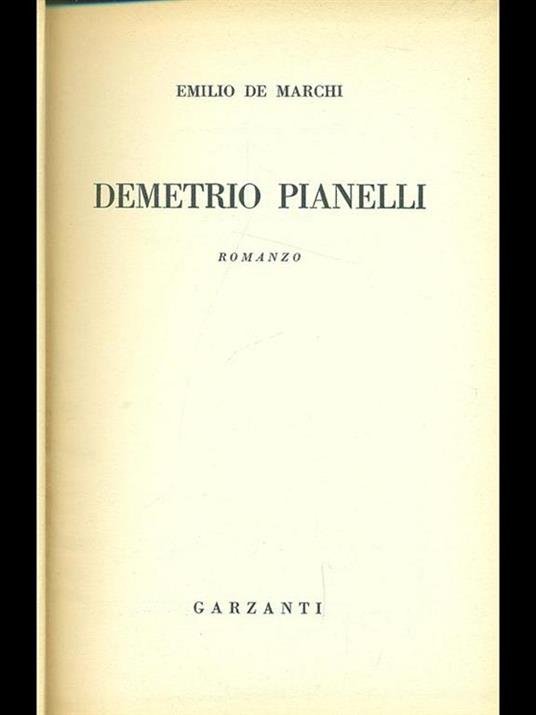 Demetrio Pianelli - Emilio De Marchi - copertina