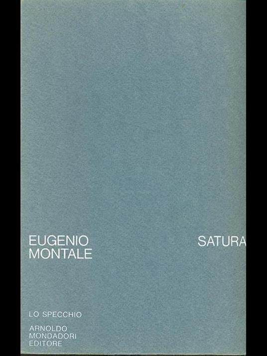 Satura - Eugenio Montale - 2