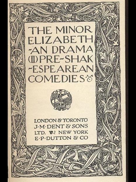 The minor Elizabethan drama II - William Shakespeare - copertina