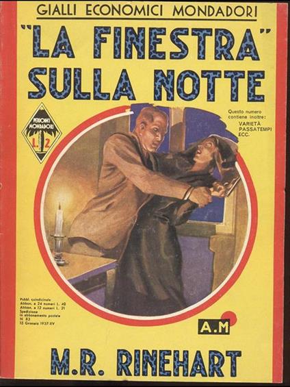 La finestra sulla notte - Mary Roberts Rinehart - copertina