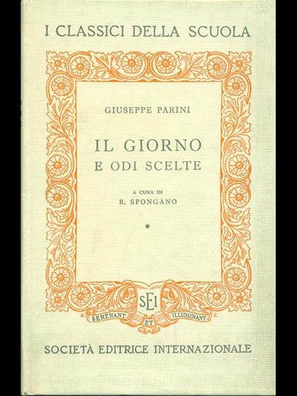 Il giorno e odi scelte - Giuseppe Parini - copertina