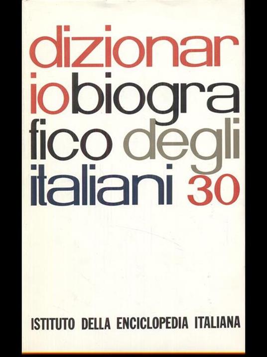 Dizionario biografico degli Italiani 30 - copertina