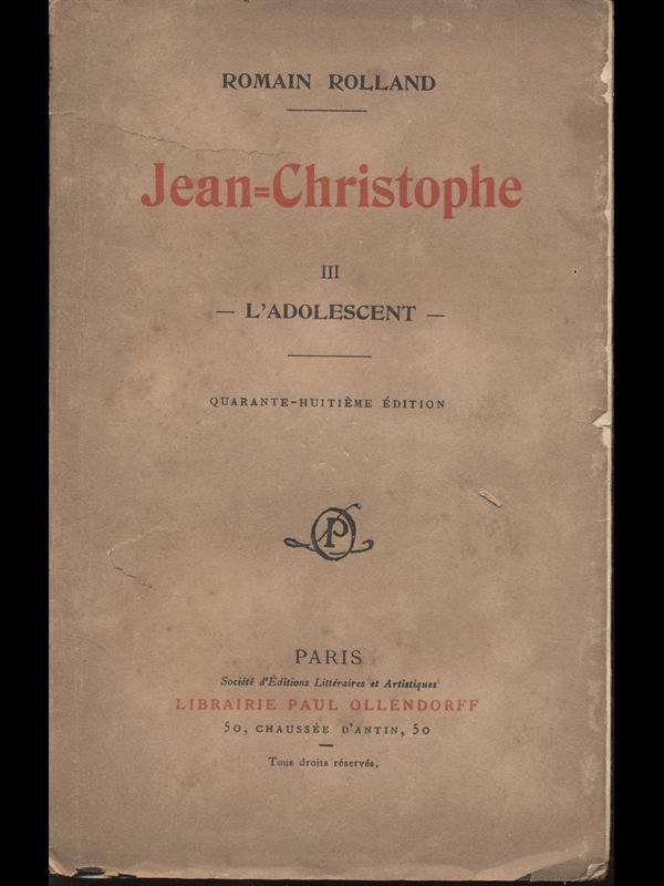 Jean Christophe III l'Adolescent