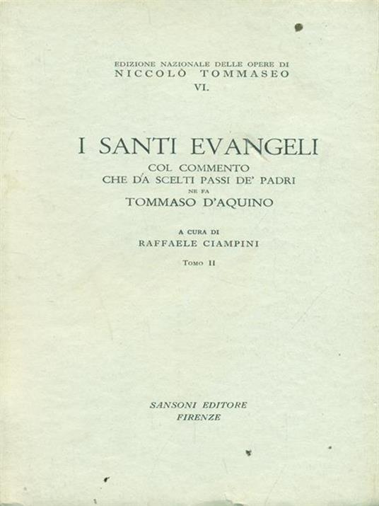 I santi evangeli tomo II - Niccolò Tommaseo - copertina