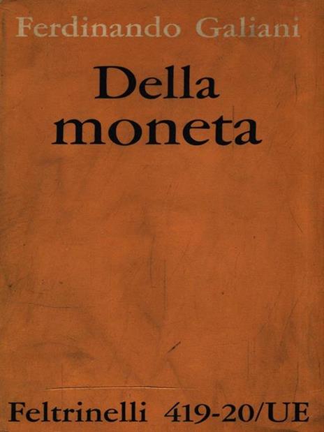 Della moneta - Ferdinando Galiani - copertina