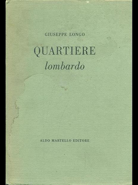 Quartiere lombardo - Giuseppe Longo - copertina