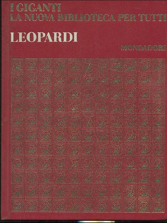 Leopardi. Opere - Giacomo Leopardi - copertina