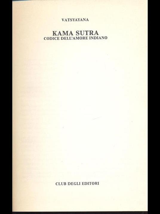 Kama Sutra - codice dell'amore indiano - Mallanaga Vatsyayana - copertina