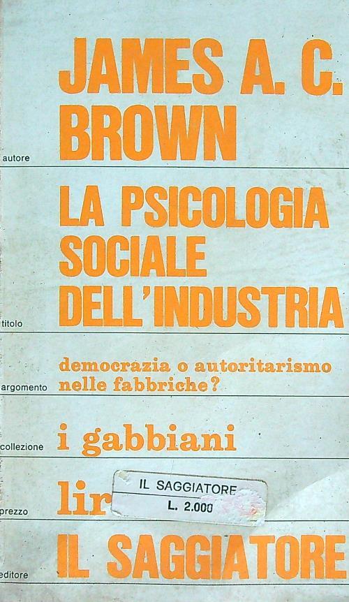 La psicologia sociale dell'industria
