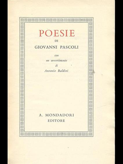 Poesie - Giovanni Pascoli - copertina
