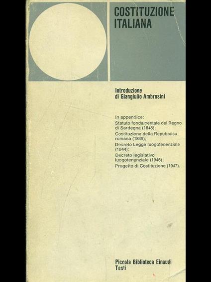 Costituzione italiana - copertina