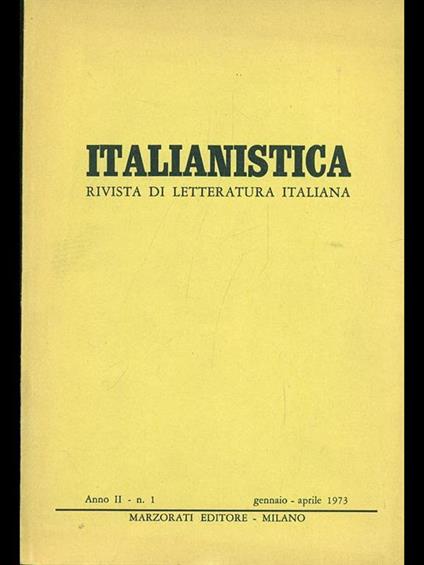 Italianistica n. 1 / gennaio-aprile 1973 - copertina