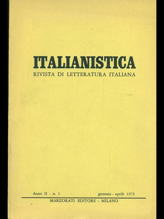Italianistica n. 1 / gennaio-aprile 1973 - copertina