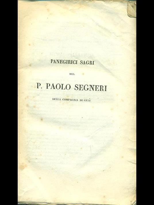 Panerigi sacri - Paolo Segneri - copertina
