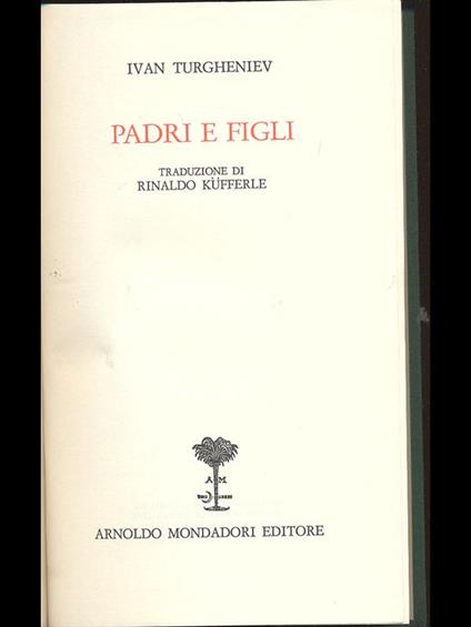 Padri e figli - Ivan Turgheniev - copertina