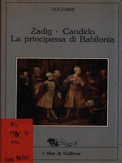 Zadig-Candido La principessa di Babilonia - Voltaire - copertina