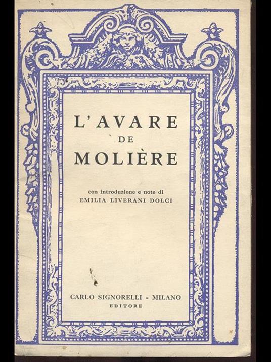 L' Avare - Molière - copertina