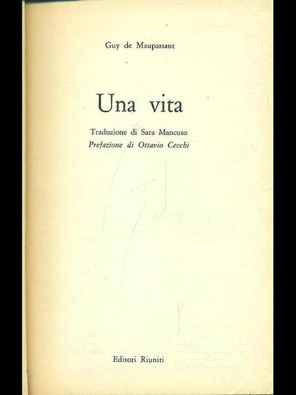 Una vita - Guy de Maupassant - copertina
